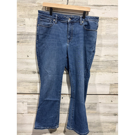Tommy Bahama Jeans Women 16 Blue Mid Rise Crop Mini Boot Coastal EUC0