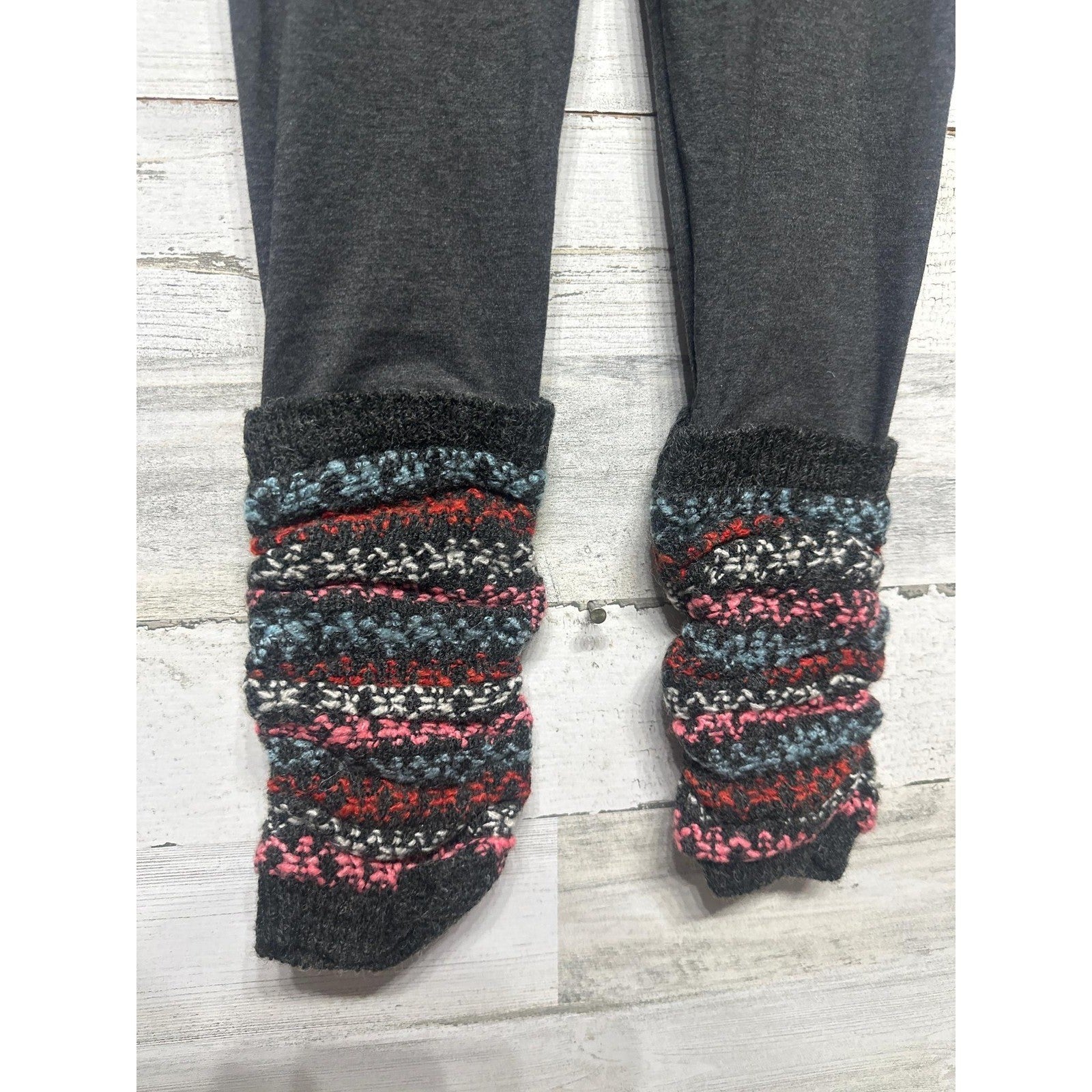 Mimi & Maggie Sonora Valley Leggings Girls 4 Gray Knit Leg Warmer Boho NWT2