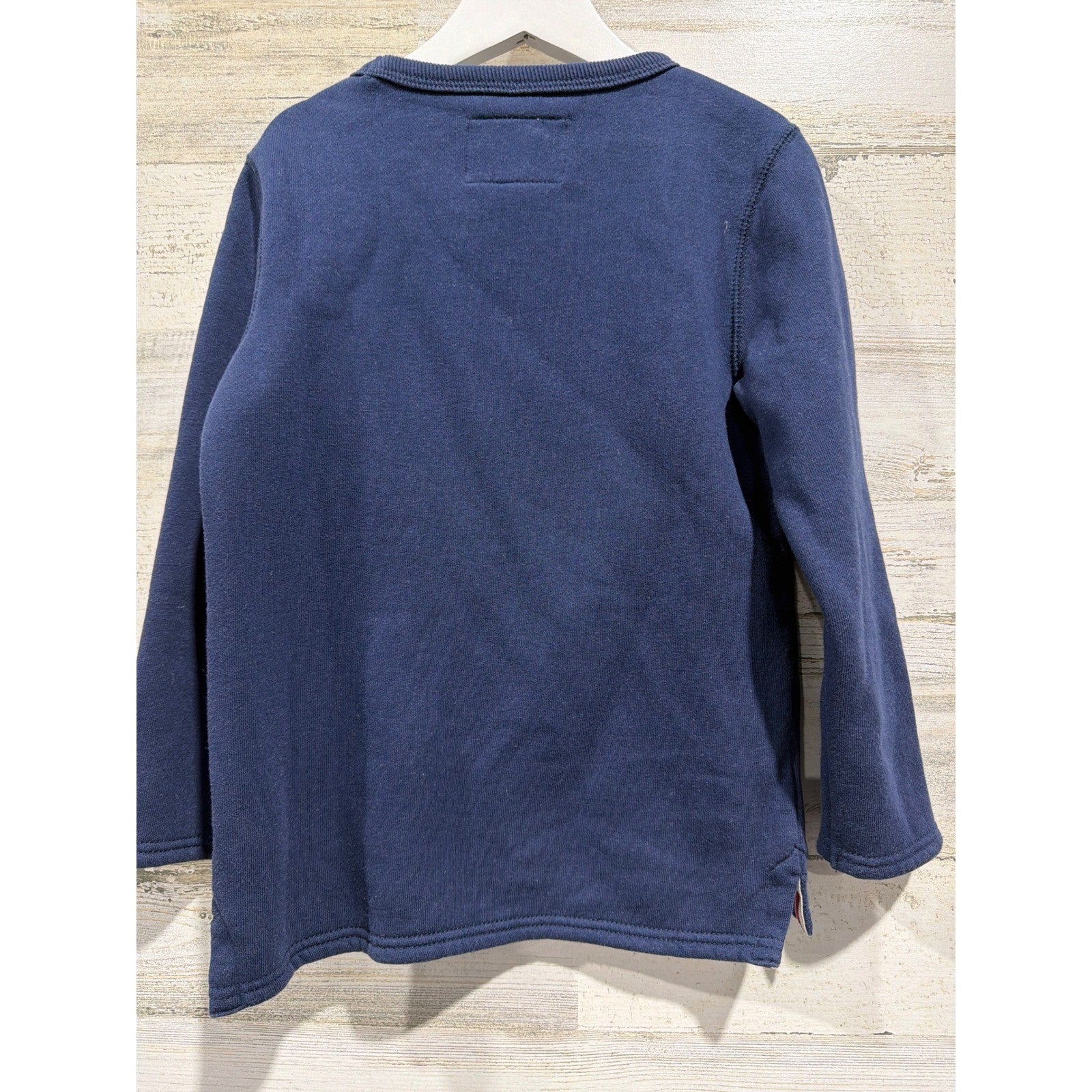 Mini Boden Sweatshirt Boys 5-6Y Navy Fox Applique Sunglasses Gorpcore EUC3