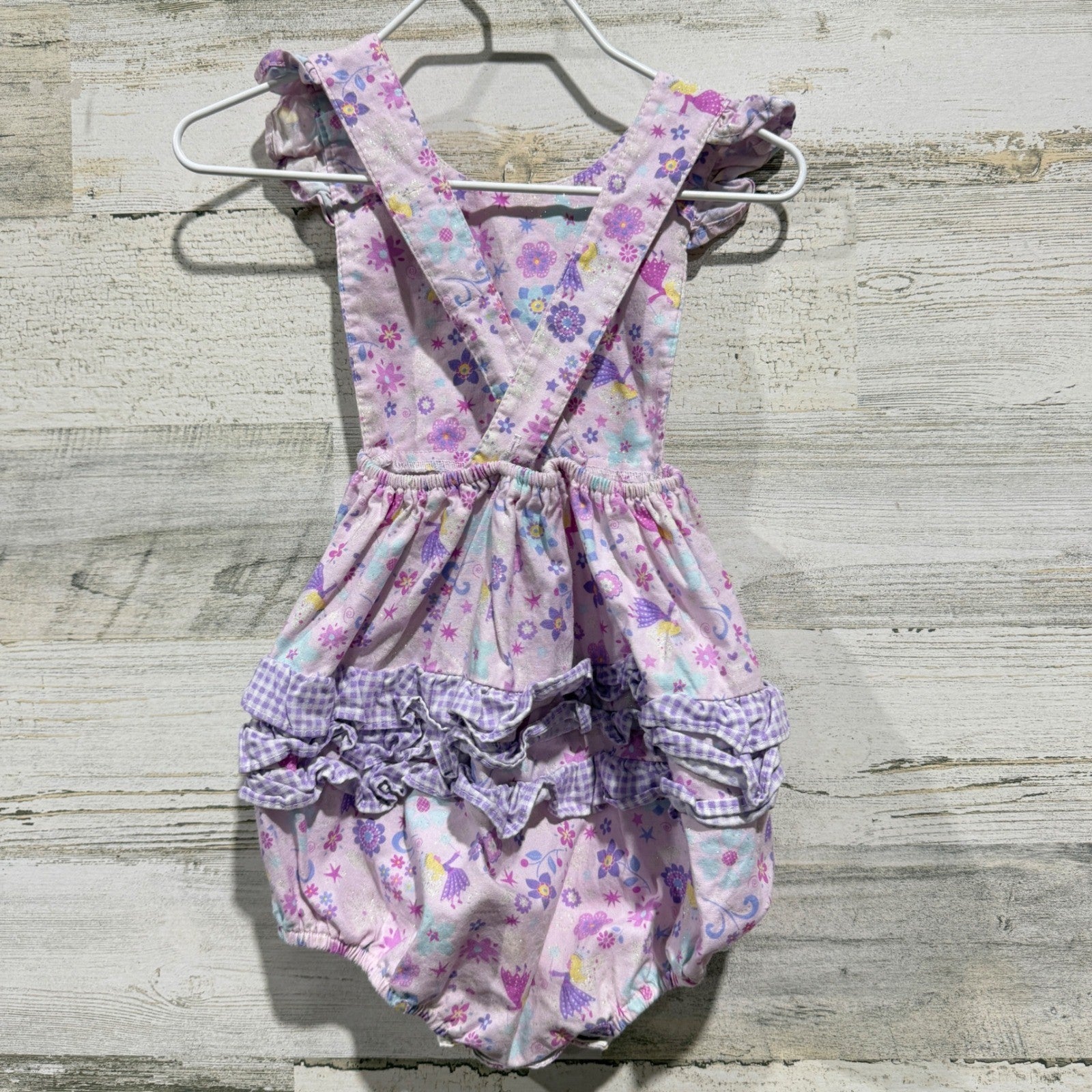 Southern Sunshine Kids Ruffle Bubble Girls 18M Pink Fairy Sparkle Boutique EUC2
