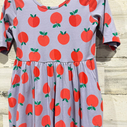 Hanna Andersson Dress Girls 10 Red Apple Print School EUC1