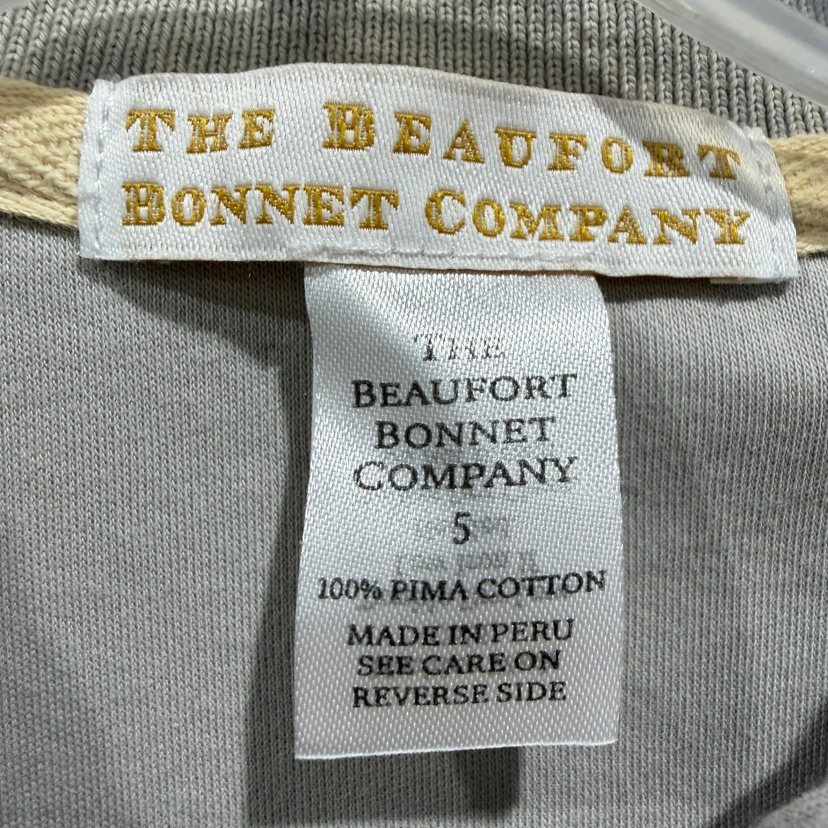The Beaufort Bonnet Company Polo Shirt Boys 5 Grey Pima Cotton Preppy EUC2