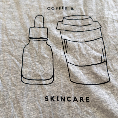 Bella Canvas Coffee & Skincare Graphic Tee Women L Gray Cotton Blend Modern1