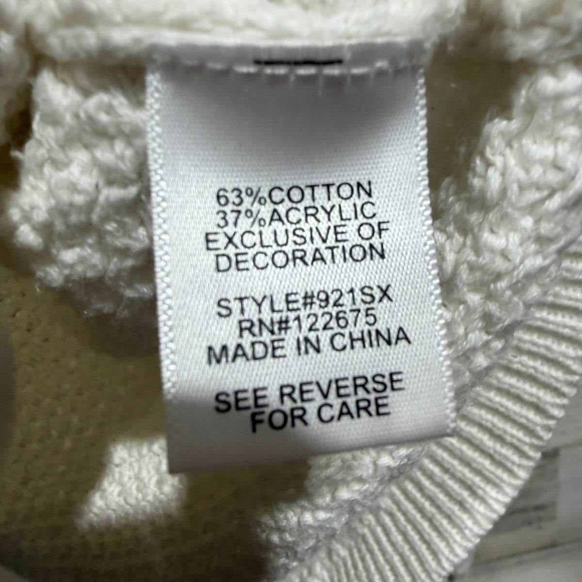 Lety & Me Elbow Patch Sweater Women Medium White Cotton Blend Preppy2