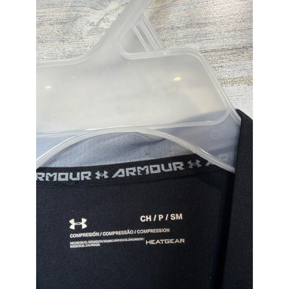 Under Armour Compression Shirt Mens Small Black HeatGear Athletic EUC2
