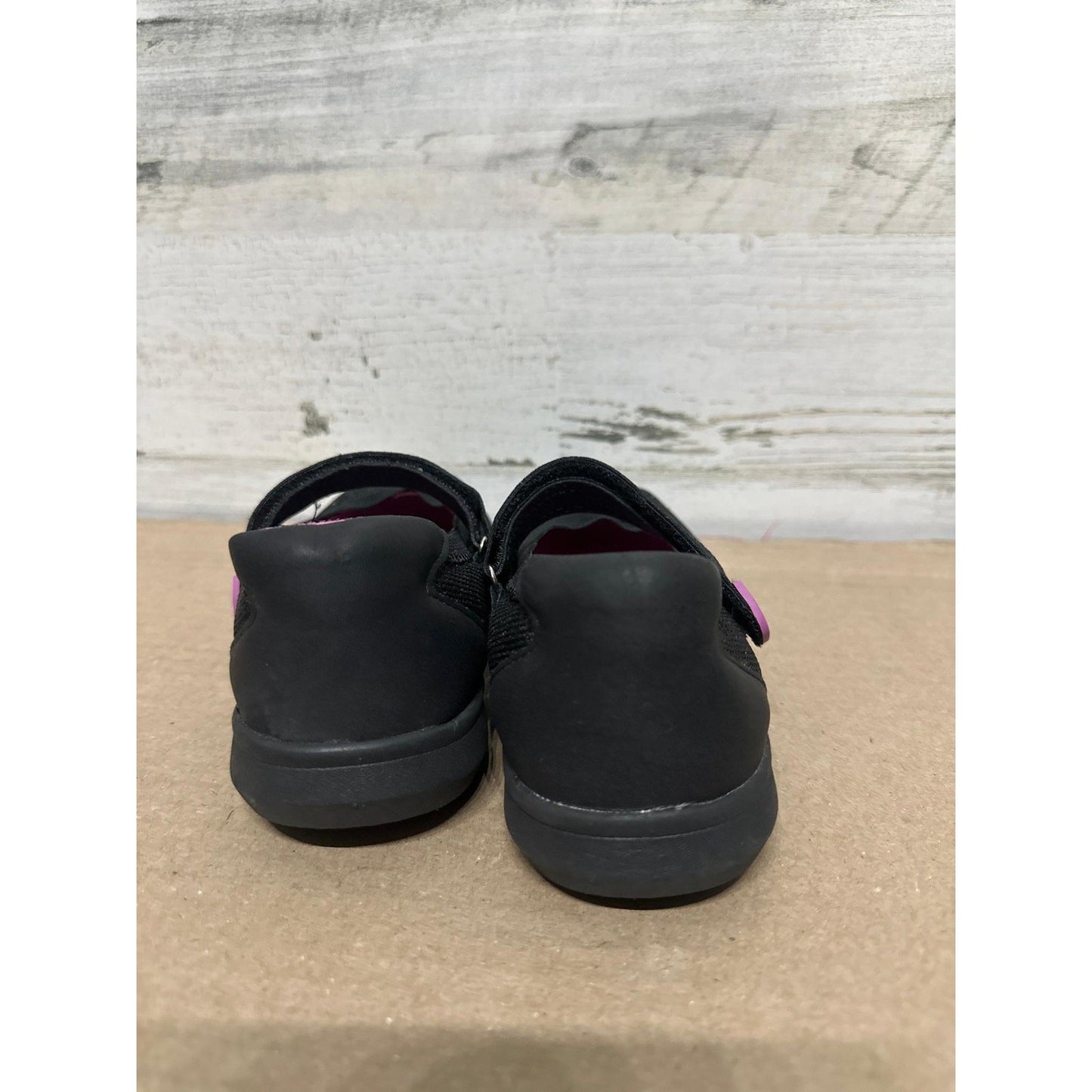 Cat & Jack Mary Jane Sneaker Girls 12 Black Glitter Hook and Loop GUC3