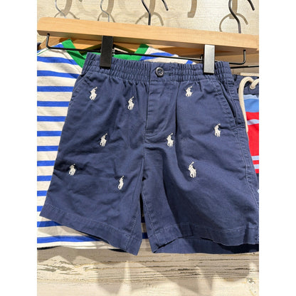 Ralph Lauren Bundle Boys 18-24M Blue Striped Polo Shorts Swim Trunks Preppy EUC3