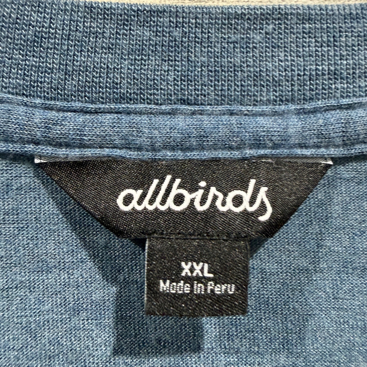 Allbirds TrinoXO T-Shirts Mens XXL Blue Black Merino Wool Blend Minimalist EUC1