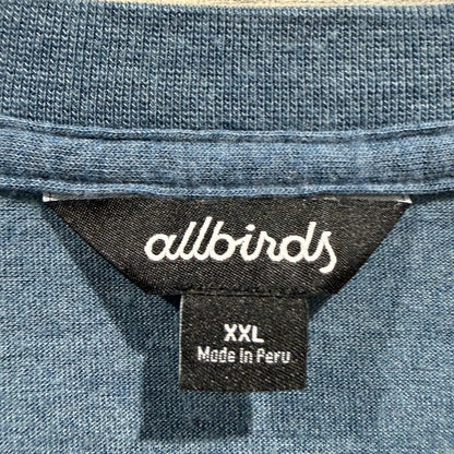 Allbirds TrinoXO T-Shirts Mens XXL Blue Black Merino Wool Blend Minimalist EUC1