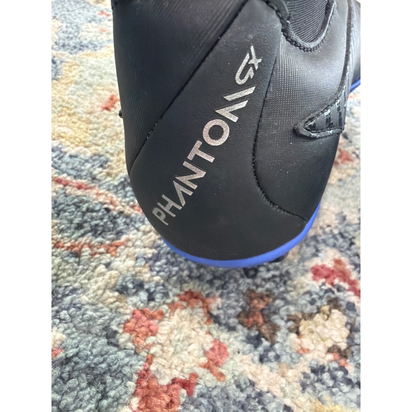 Nike Phantom GX Academy Soccer Cleats Boys 3.5 Black Blue Sporty New4