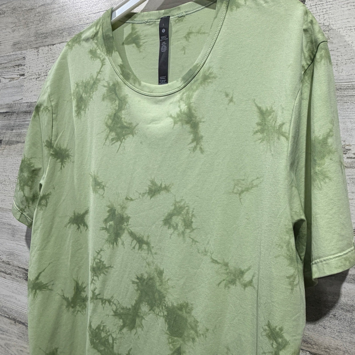 Lululemon 5 Year Basic Tee T-Shirt Men Large Green Tie Dye Pima Cotton Sport3