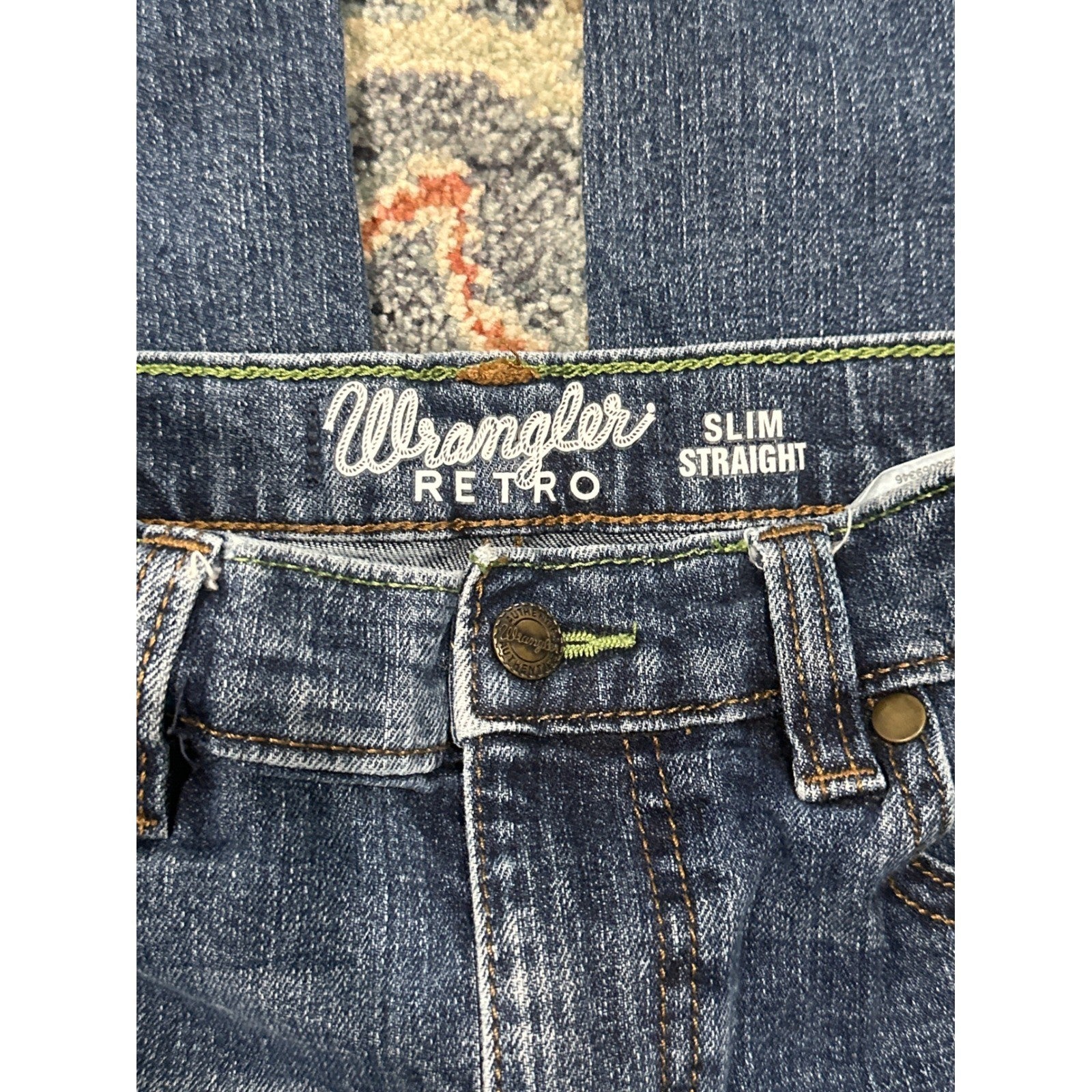 Wrangler Retro Slim Straight Jeans Boys 7 Regular Blue Adjustable Waist EUC2
