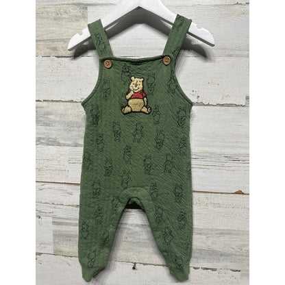 Disney Winnie The Pooh Romper Boys 6-9M Green Quilted Disneycore EUC0