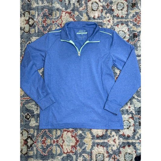 Johnnie-O Prep-Formance Pullover Boys 10 Blue 1/4 Zip Heathered EUC0