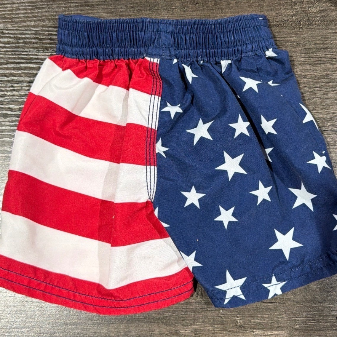 OshKosh Swim Trunks Boys 6M Blue Red American Flag Patriotic2