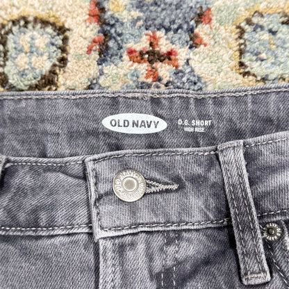 Old Navy O.G. Short Women 8 Grey Distressed High Rise Denim Grunge NWT2