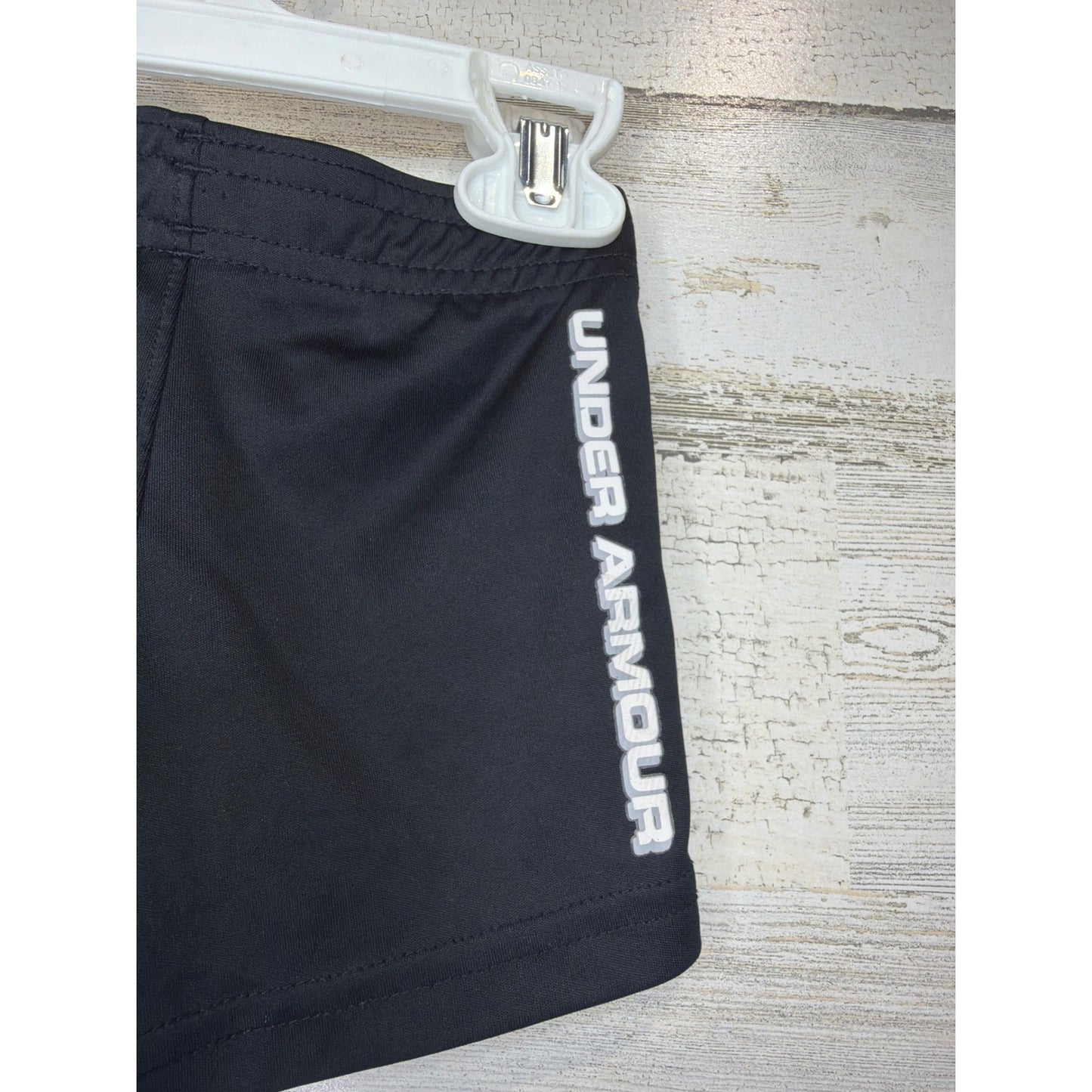 Under Armour Bodysuit Shorts Set Boys 3-6M Blue Black HeatGear Athletic Sporty5