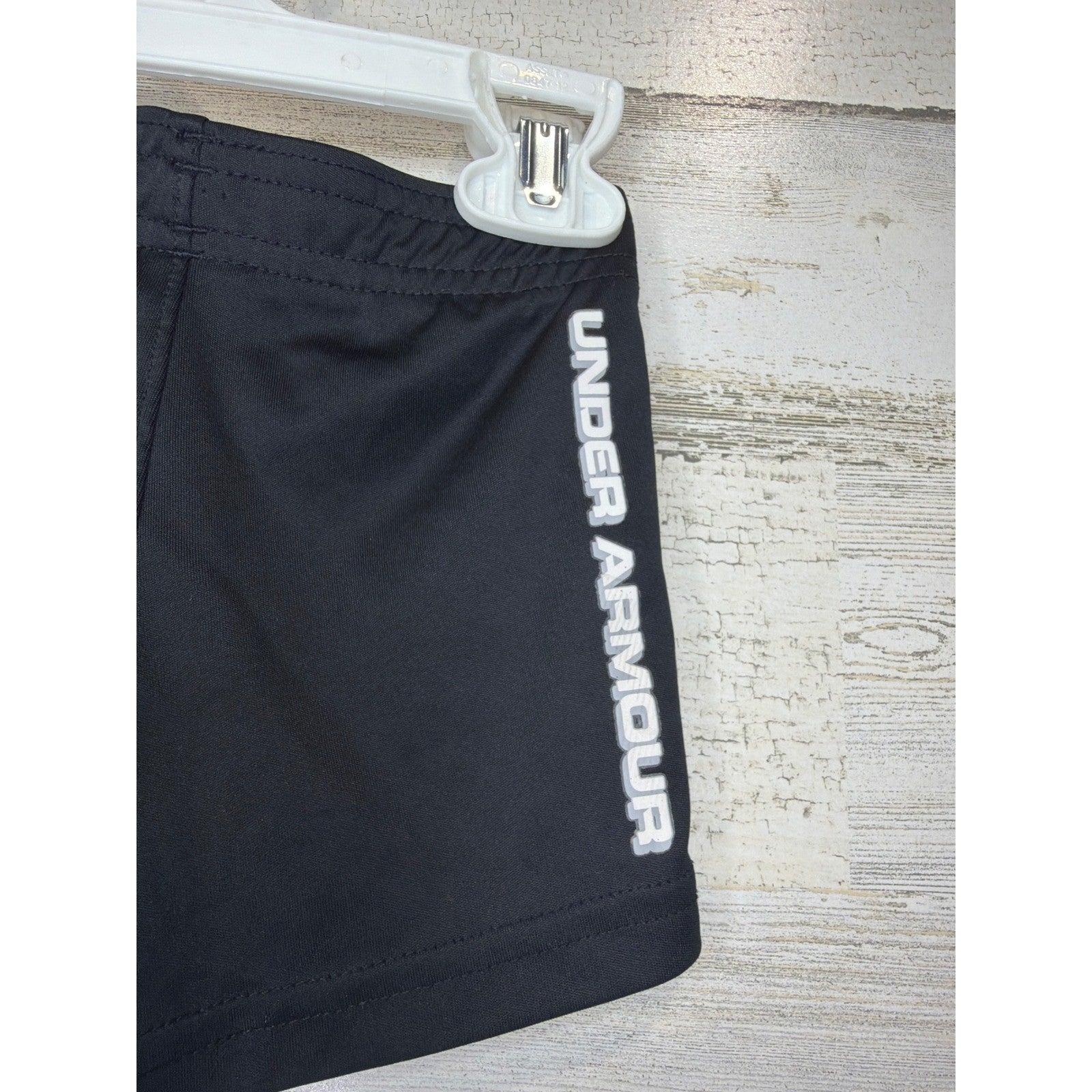 Under Armour Bodysuit Shorts Set Boys 3-6M Blue Black HeatGear Athletic Sporty5