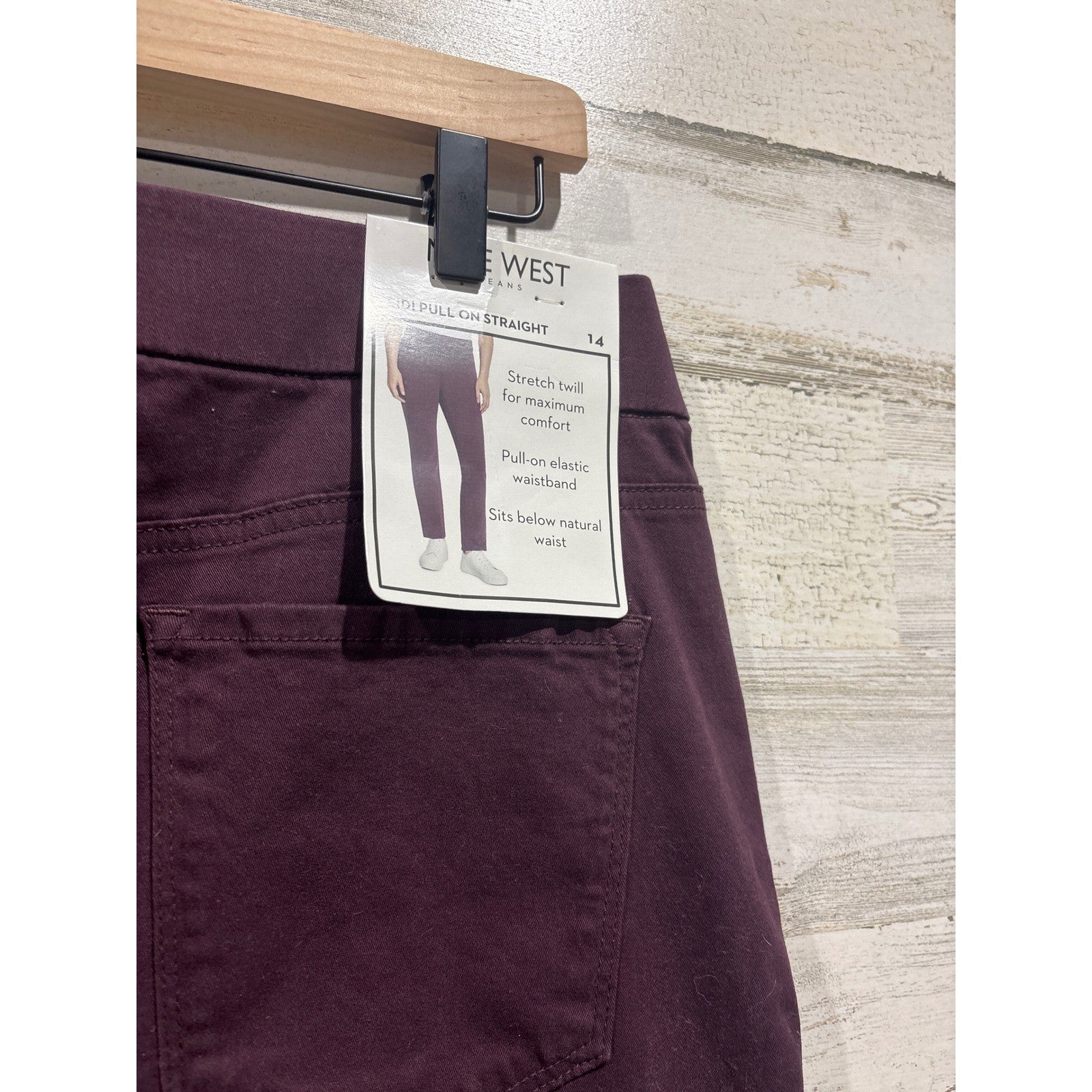 Nine West Jeans Women 14 Purple Heidi Pull On Straight Leg Dark Academia NWT3