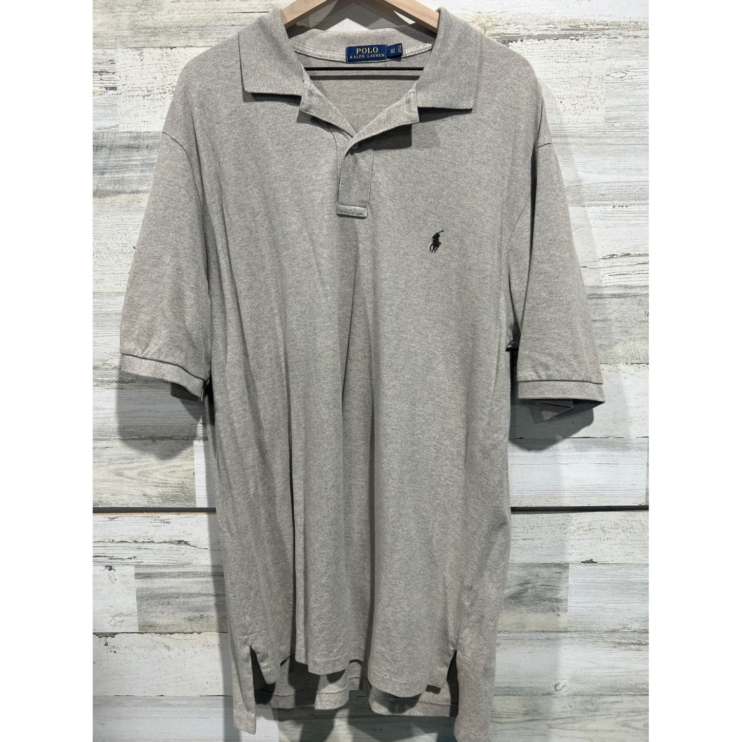 Polo Ralph Lauren Polo Shirt Men XLT Grey Pony Logo Prep Classic EUC0