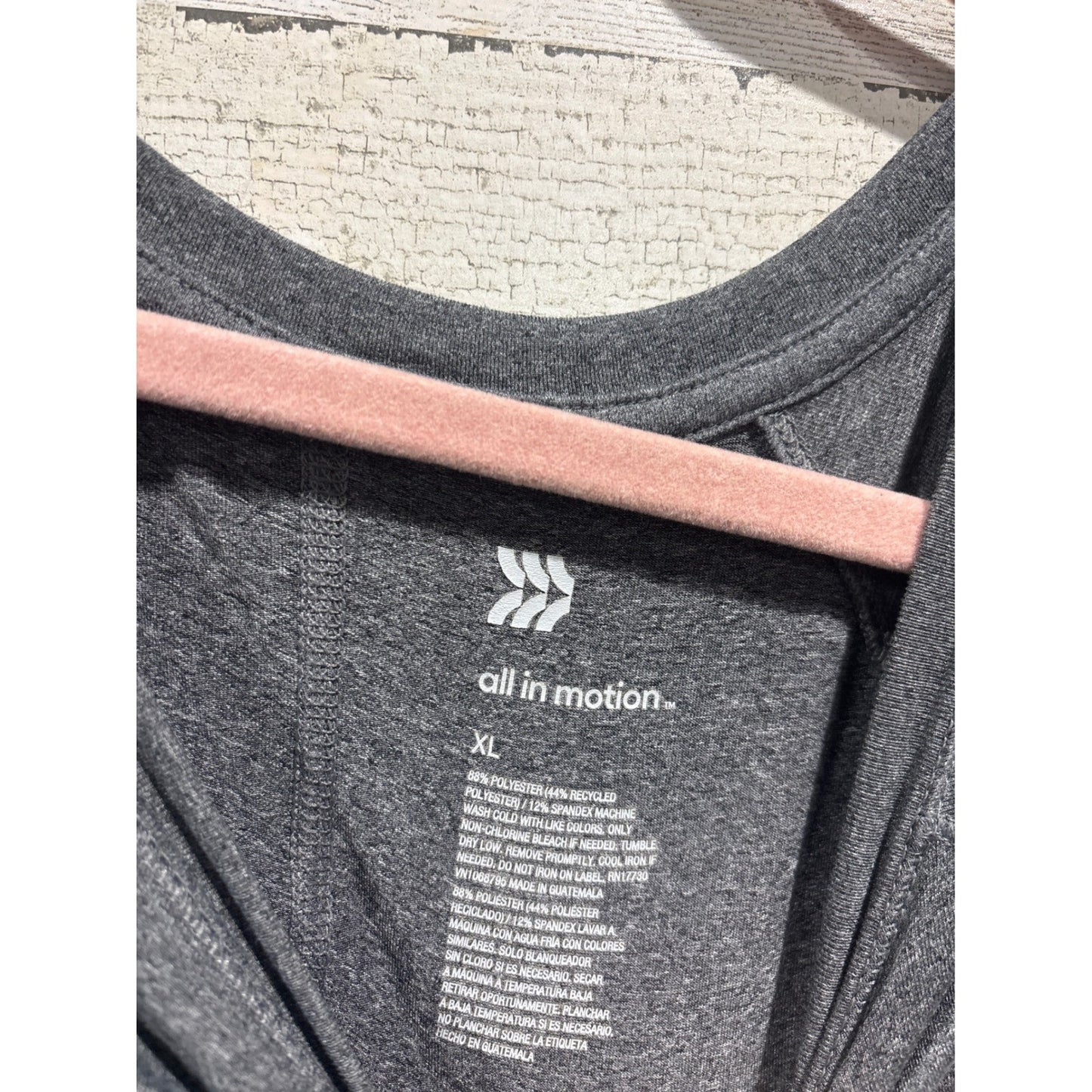 All In Motion Shirt Womens XL Gray Heathered Raglan Short Sleeve Activewear EUC1