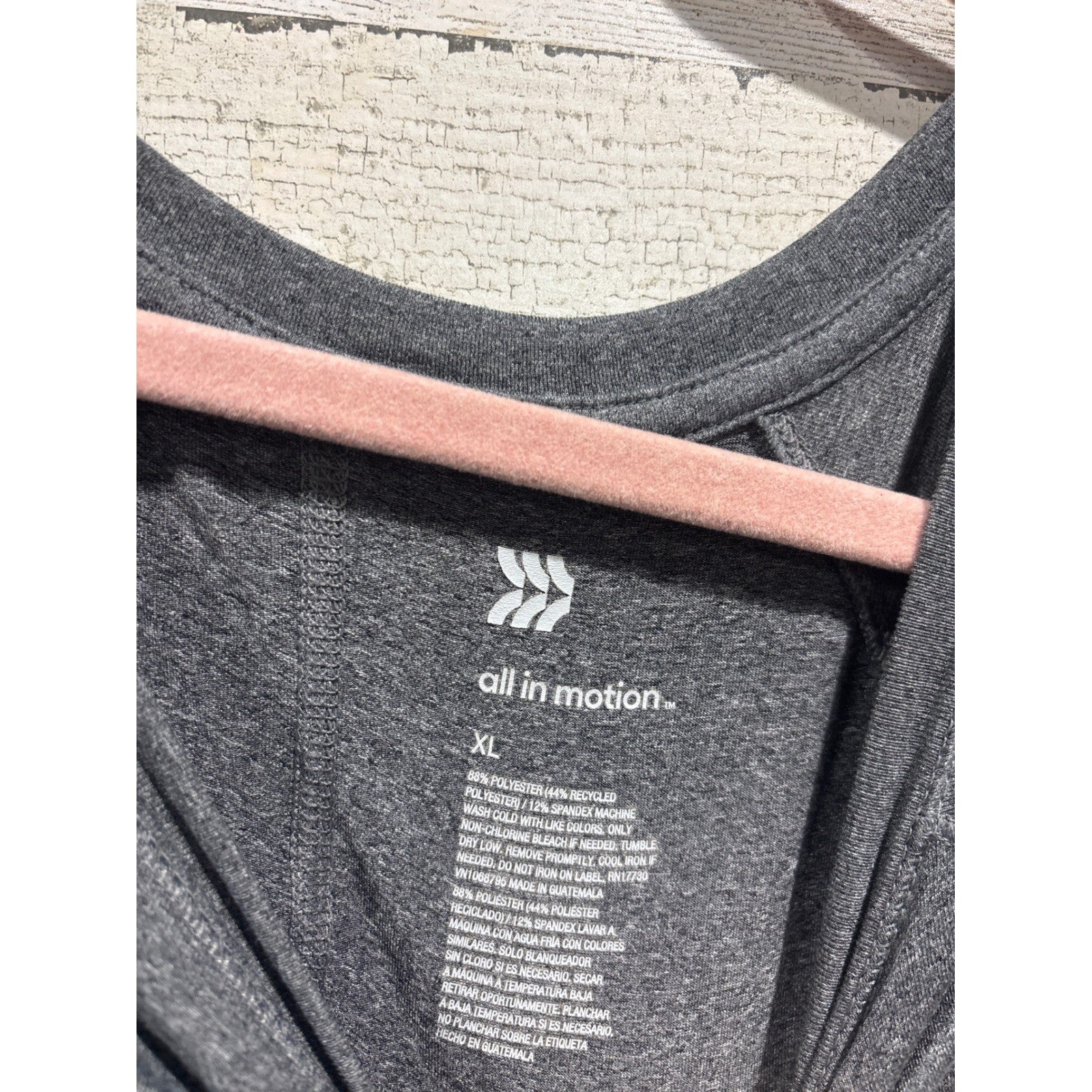 All In Motion Shirt Womens XL Gray Heathered Raglan Short Sleeve Activewear EUC1
