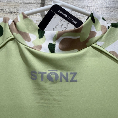 Stonz Sun Shirt Boys 2T Green Camo UPF 50 Rash Guard Gorpcore NWT4