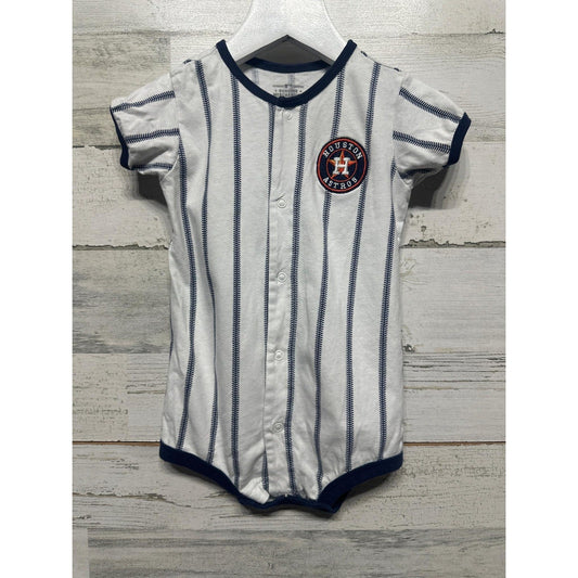 Genuine Merchandise Romper Boys 18M White Navy Astros Pinstripe EUC0