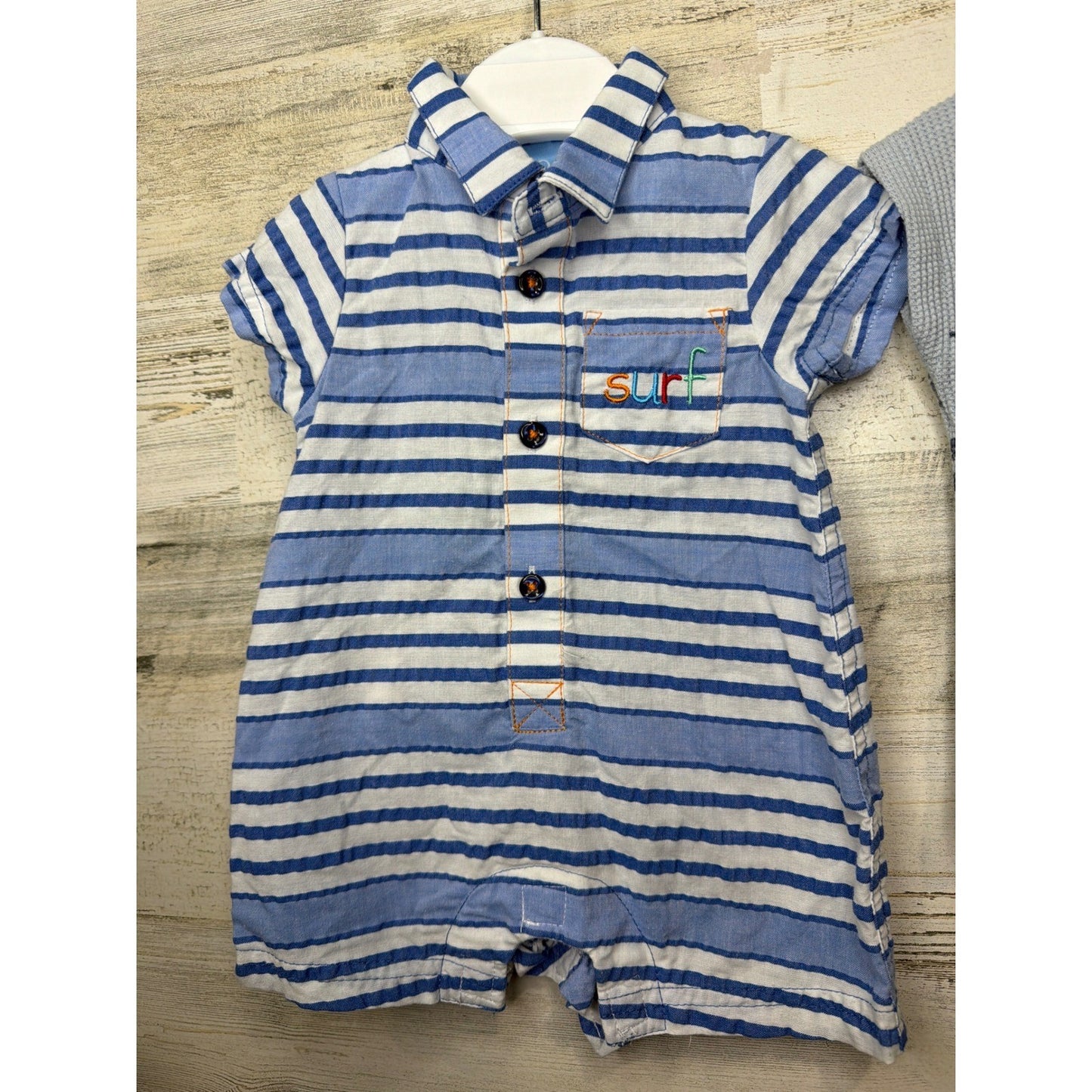 Romper Bundle Boys 0-3M 3M Blue Red Fish Star Nautical Vacay Resort Camp5