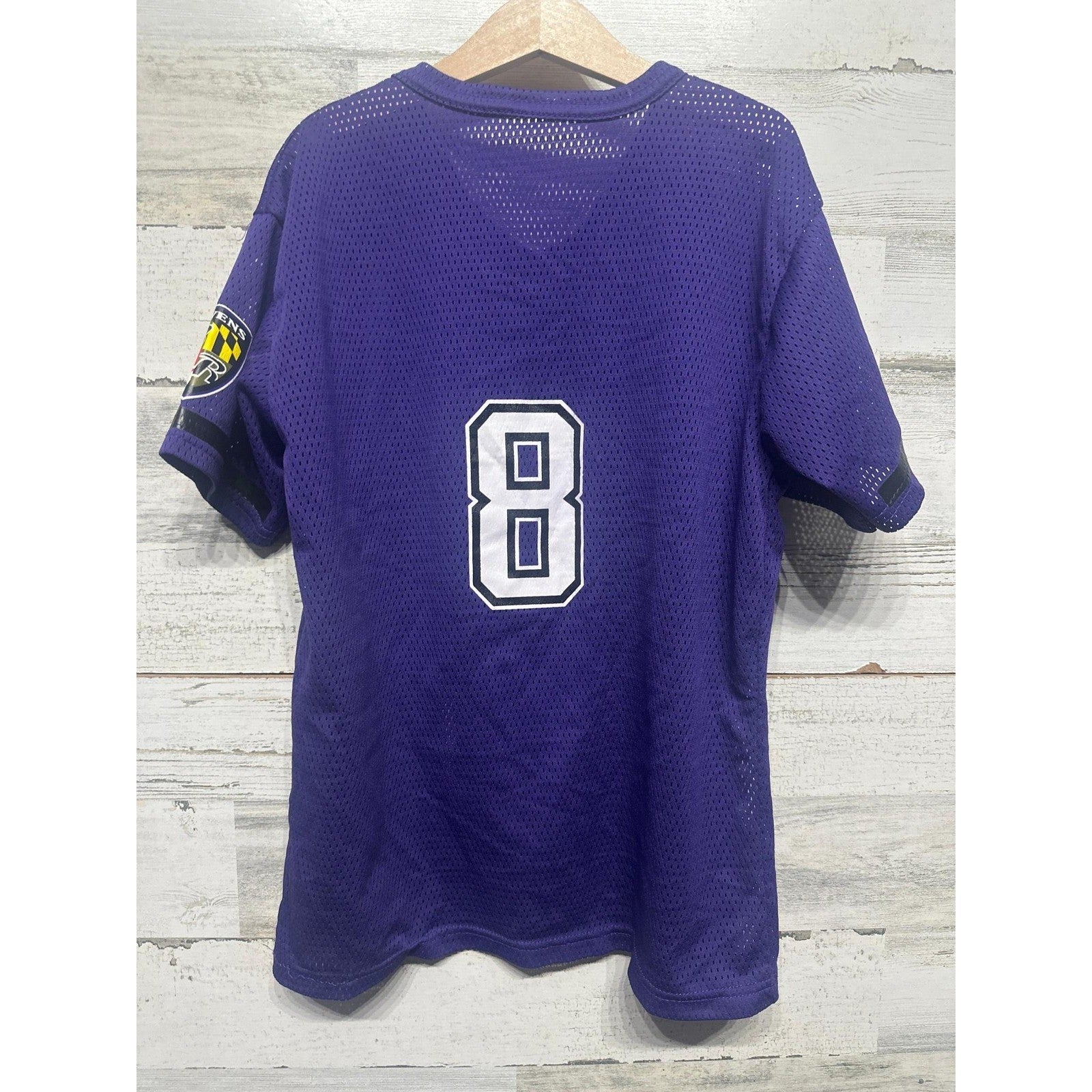 Baltimore Ravens Jersey NFL Boys Large Purple Lamar Jackson #8 Mesh EUC2