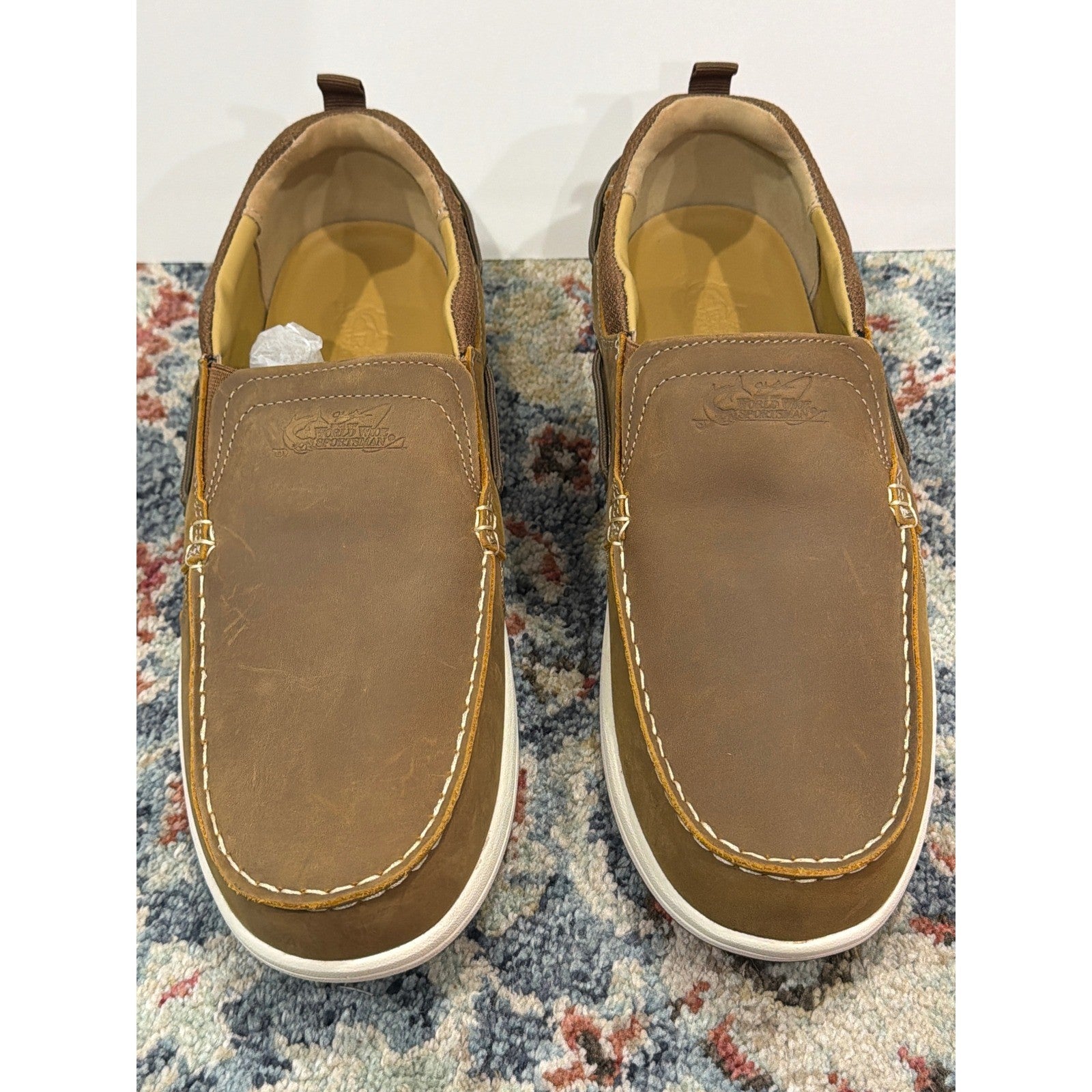 Worldwide Sportsman Bluewater Shoes Men 12 Brown Slip On Nautical1