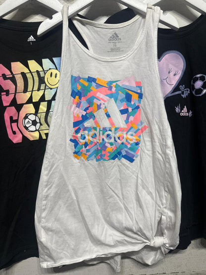 Adidas Athletic Lot Girls Large L 14 Black White Soccer Graphic 4pc Set GUC3