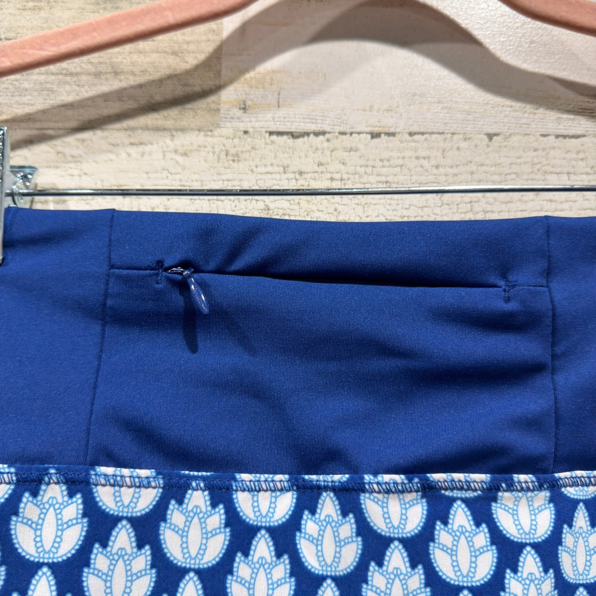 Sigrid Olsen Skort Women XL Blue Lotus Floral Golf Tennis Athletic EUC2