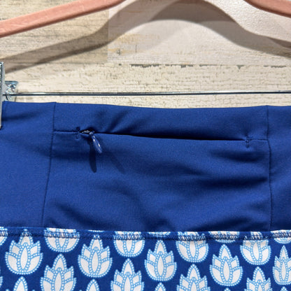Sigrid Olsen Skort Women XL Blue Lotus Floral Golf Tennis Athletic EUC2