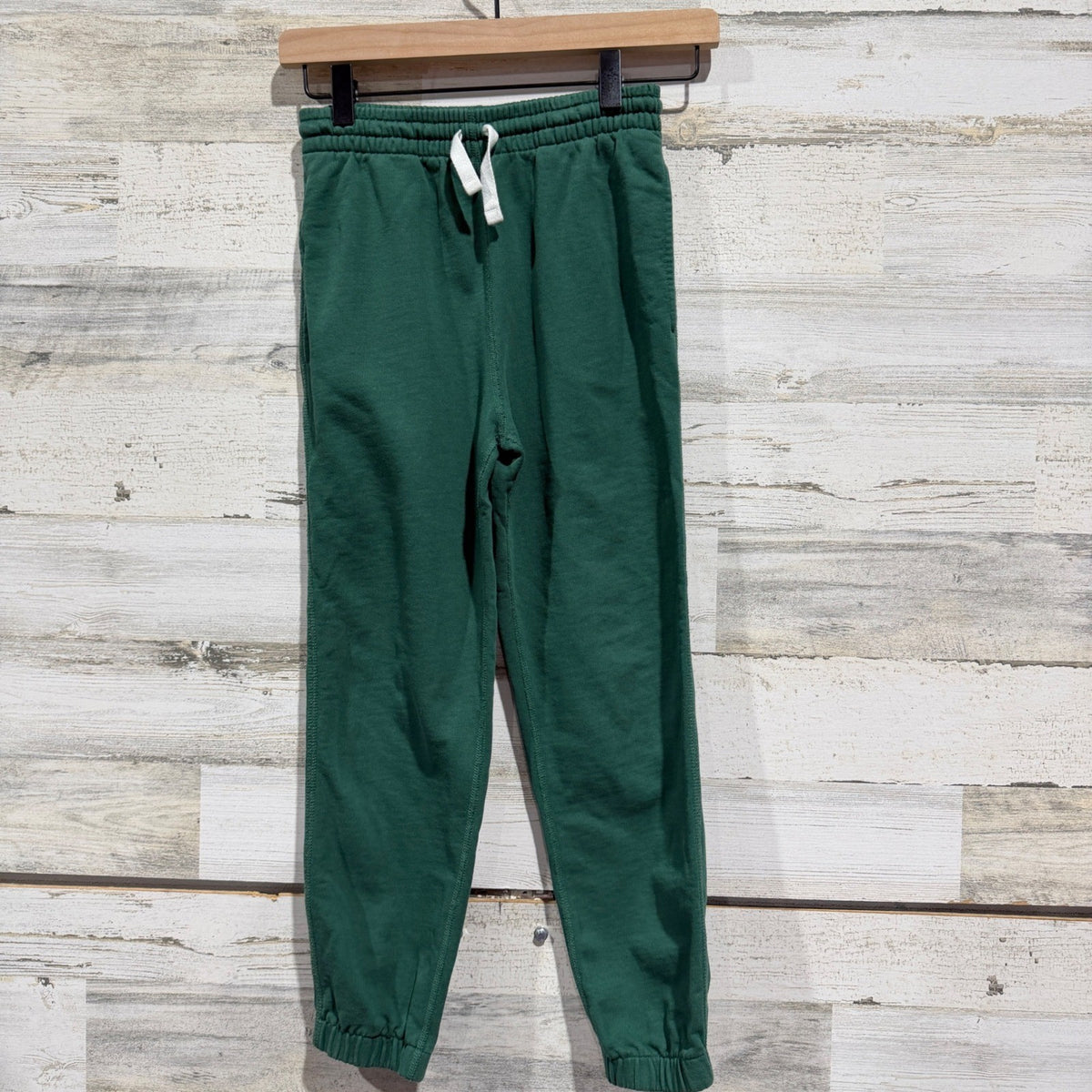 Hanna Andersson Jogger Sweatpants Boys 8 Green Cotton Basic EUC0