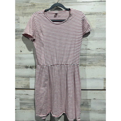 Old Navy T-Shirt Dress Women Medium Rose Striped Cotton Coastal EUC0