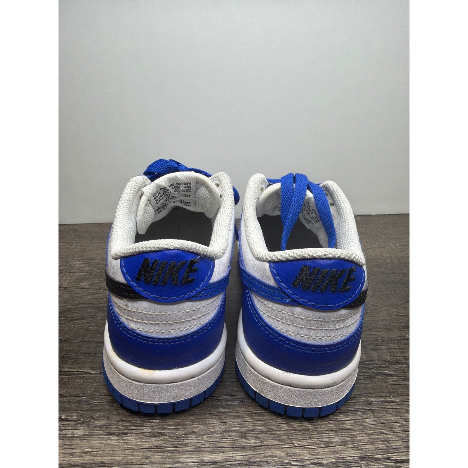 Nike Dunk Low Boys Size 4Y Blue Black White Grey Gradient Streetwear EUC4