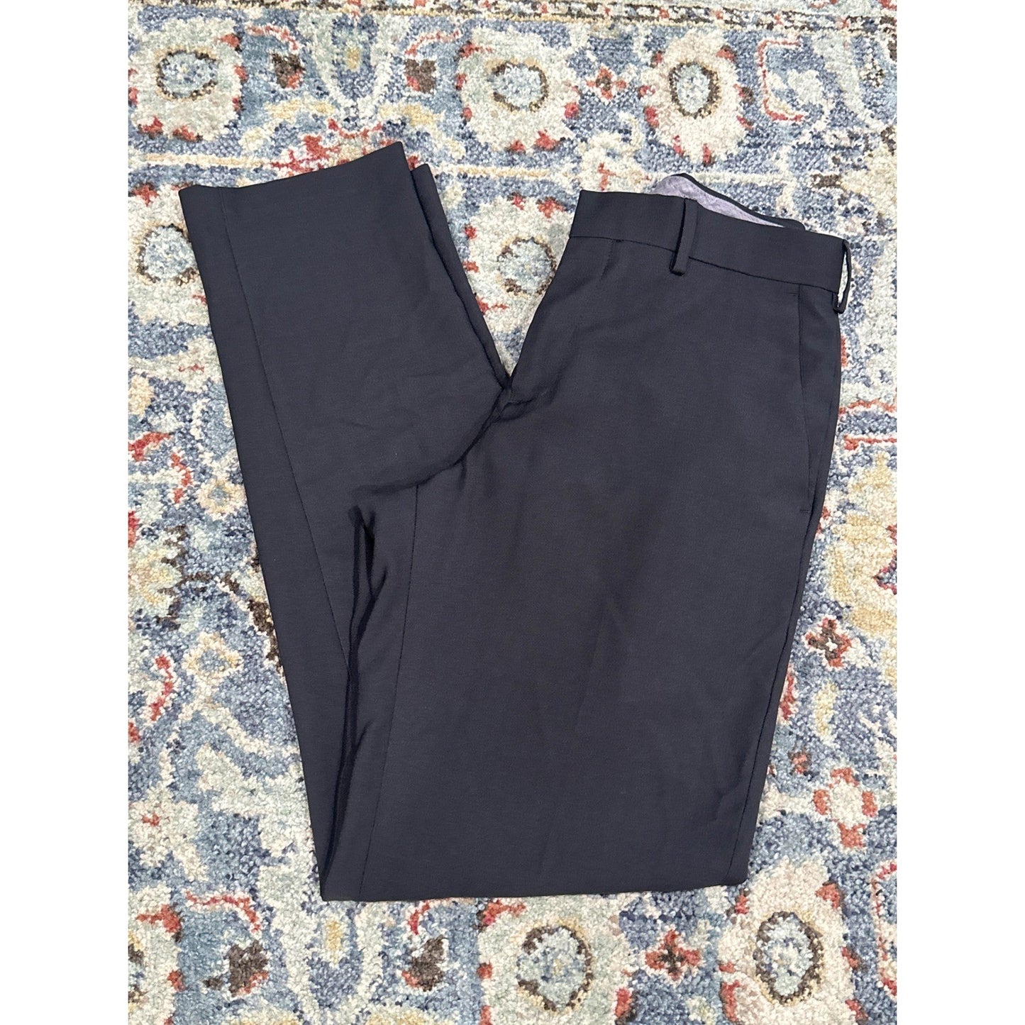 Haggar Dress Pants Men 30x30 Slim Fit Flat Front Trousers EUC5