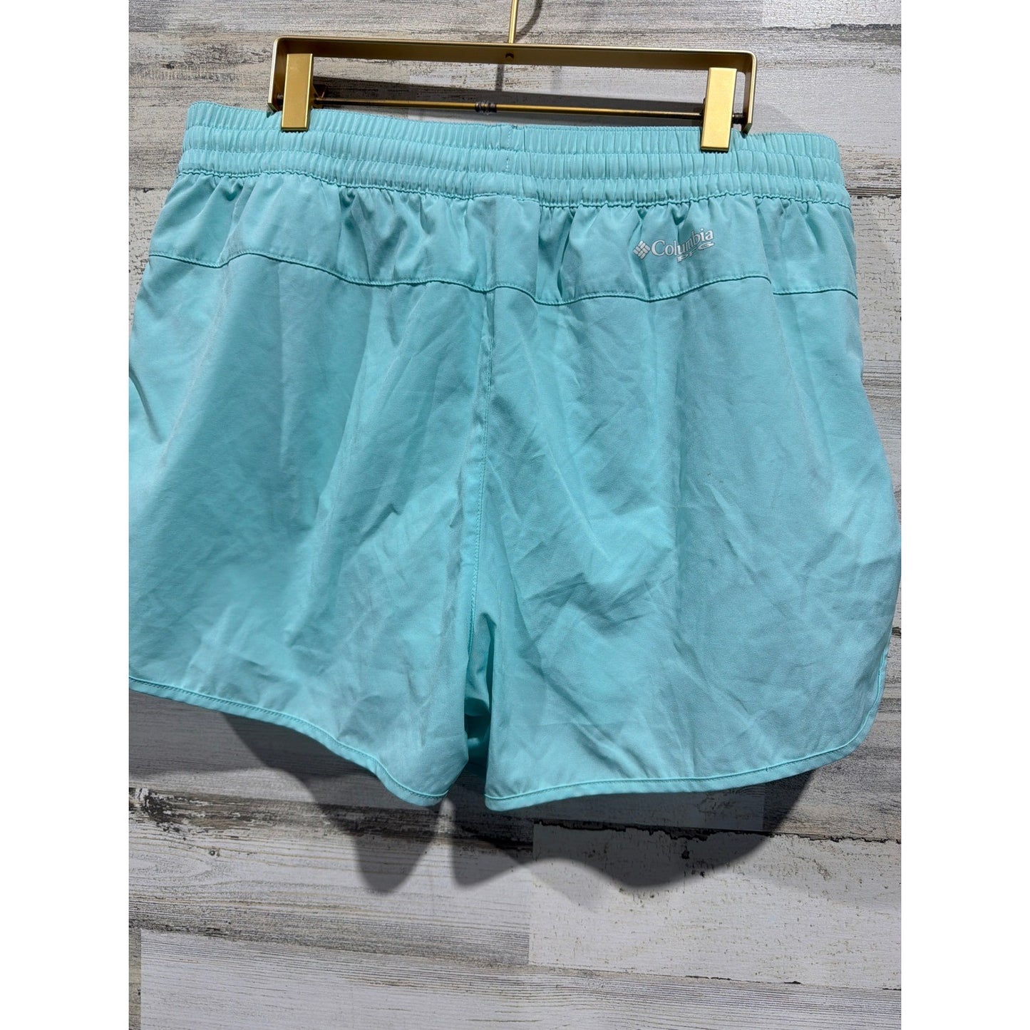 Columbia PFG Shorts Womens Large Aqua Blue Performance Fishing Gear EUC2