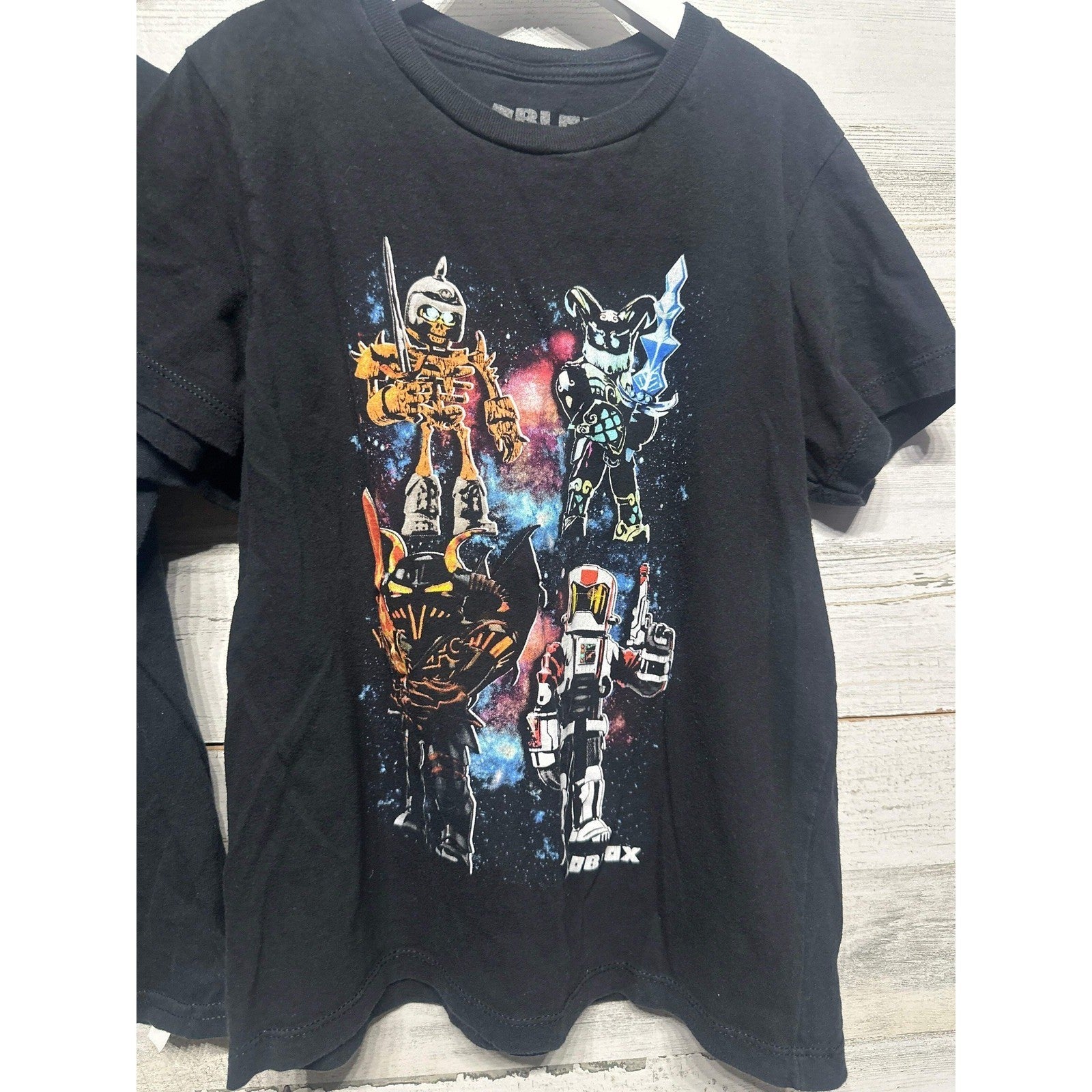 Marvel Roblox T-Shirt Shorts Set Boys 6/7 Black Grey Graphic 3pc Bundle EUC2