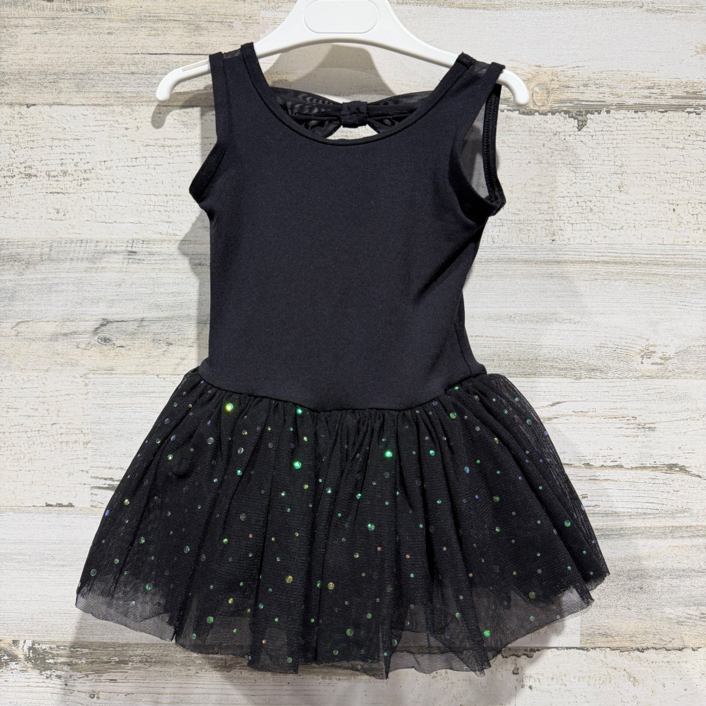 Capezio Dance Tutu Leotard Girls Size Toddler 2-4 Black Glitter Sequin Ballet0