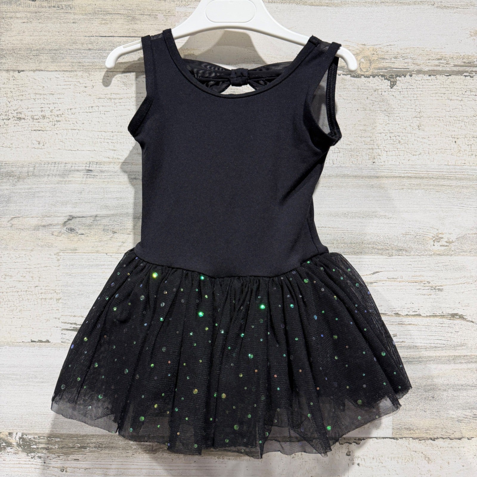 Capezio Dance Tutu Leotard Girls Size Toddler 2-4 Black Glitter Sequin Ballet0