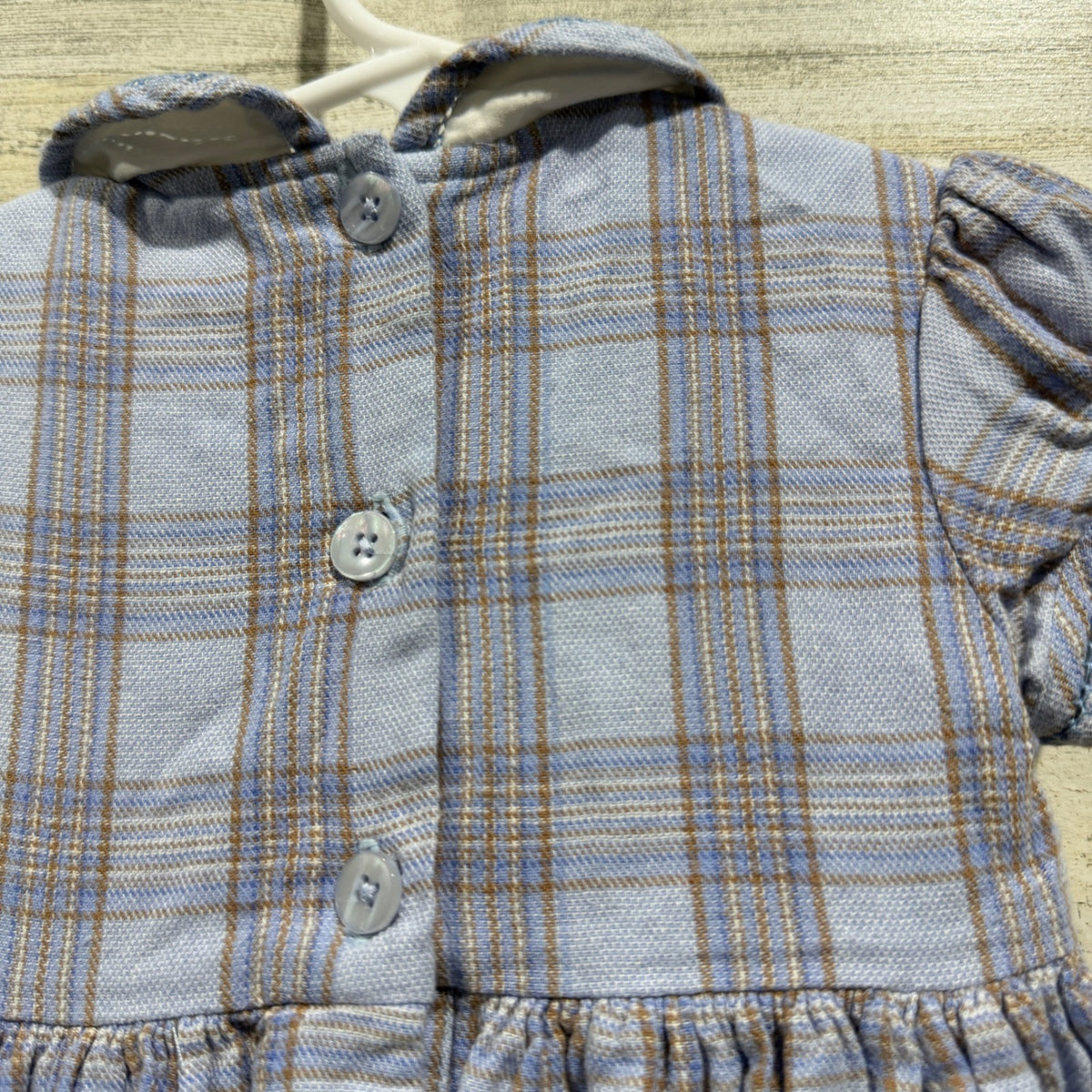 Rachel Riley Smocked Plaid Dress Girls 2Y Blue Cotton Classic British EUC3