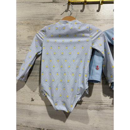 Little Me Carter's Rash Guard Swimsuit Girls 18-24M Blue Lemon Anchor3