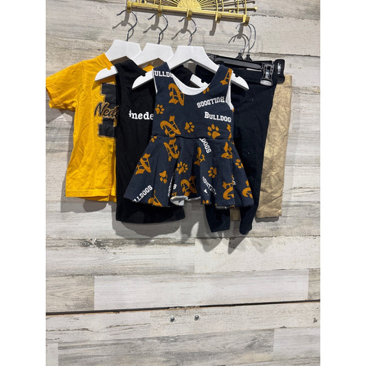 Nederland Bulldogs Clothing Bundle Girls 2T Yellow Black Gold Spirit Wear Lot0