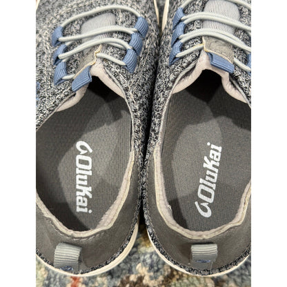 OluKai Nohea Mesh Sneakers Boys Size 12 Gray Blue Slip On Casual EUC7