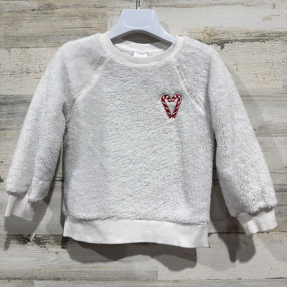 Hanna Andersson Grinch Marshmallow Fleece Sweatshirt Girls 4 White Holiday EUC0