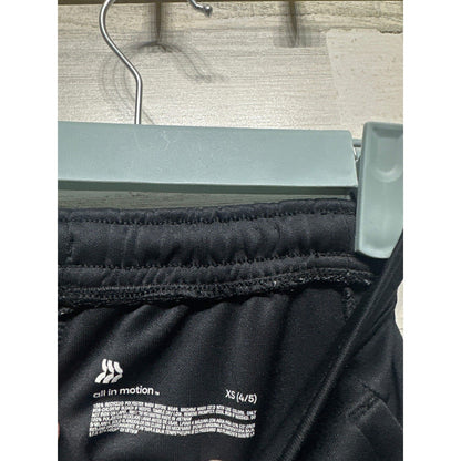 All In Motion Joggers Boys XS 4/5 Black Tech Fleece Zip Pockets EUC1