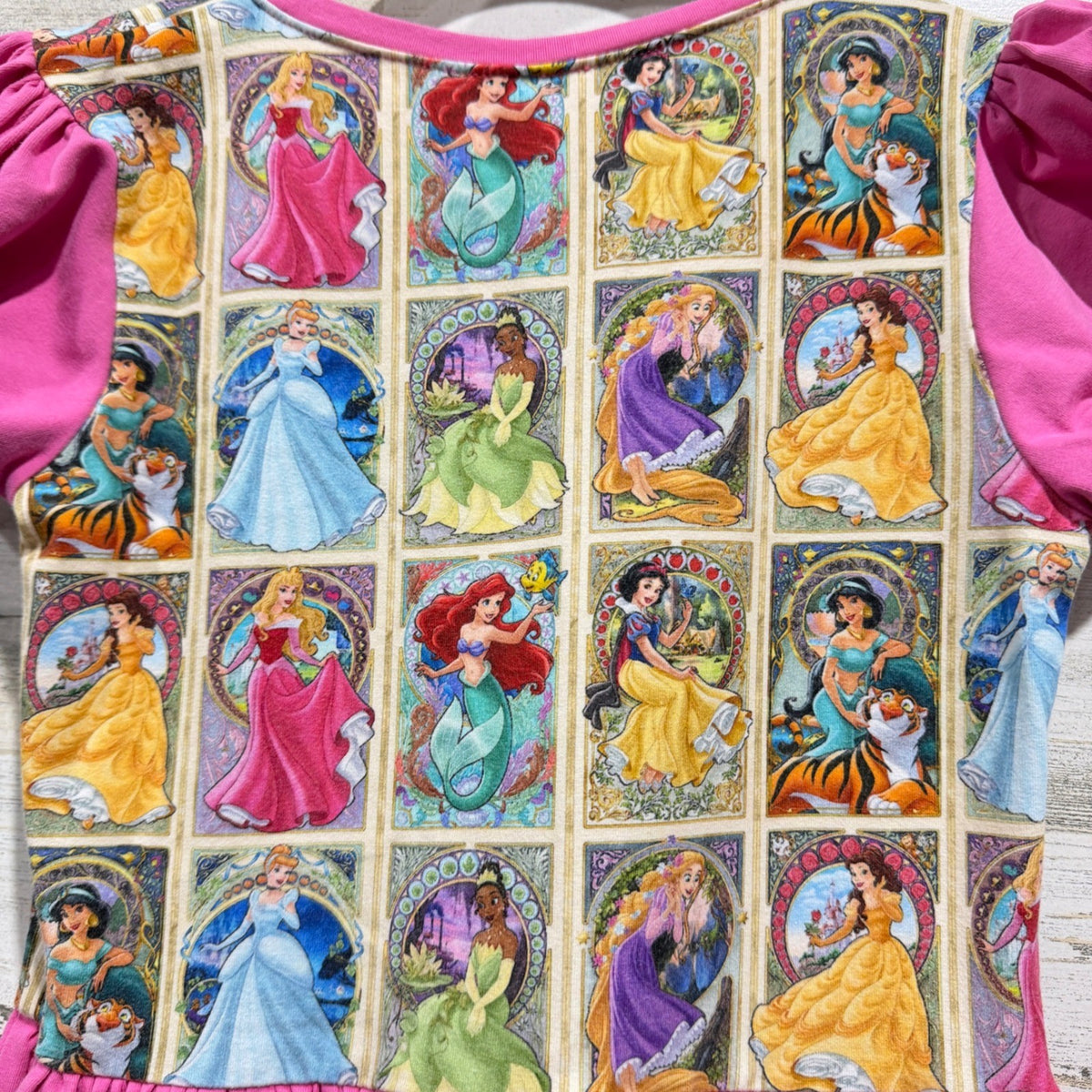 KPea Disney Princess Portrait Dress Girls 12 Pink Short Sleeve Boutique EUC5