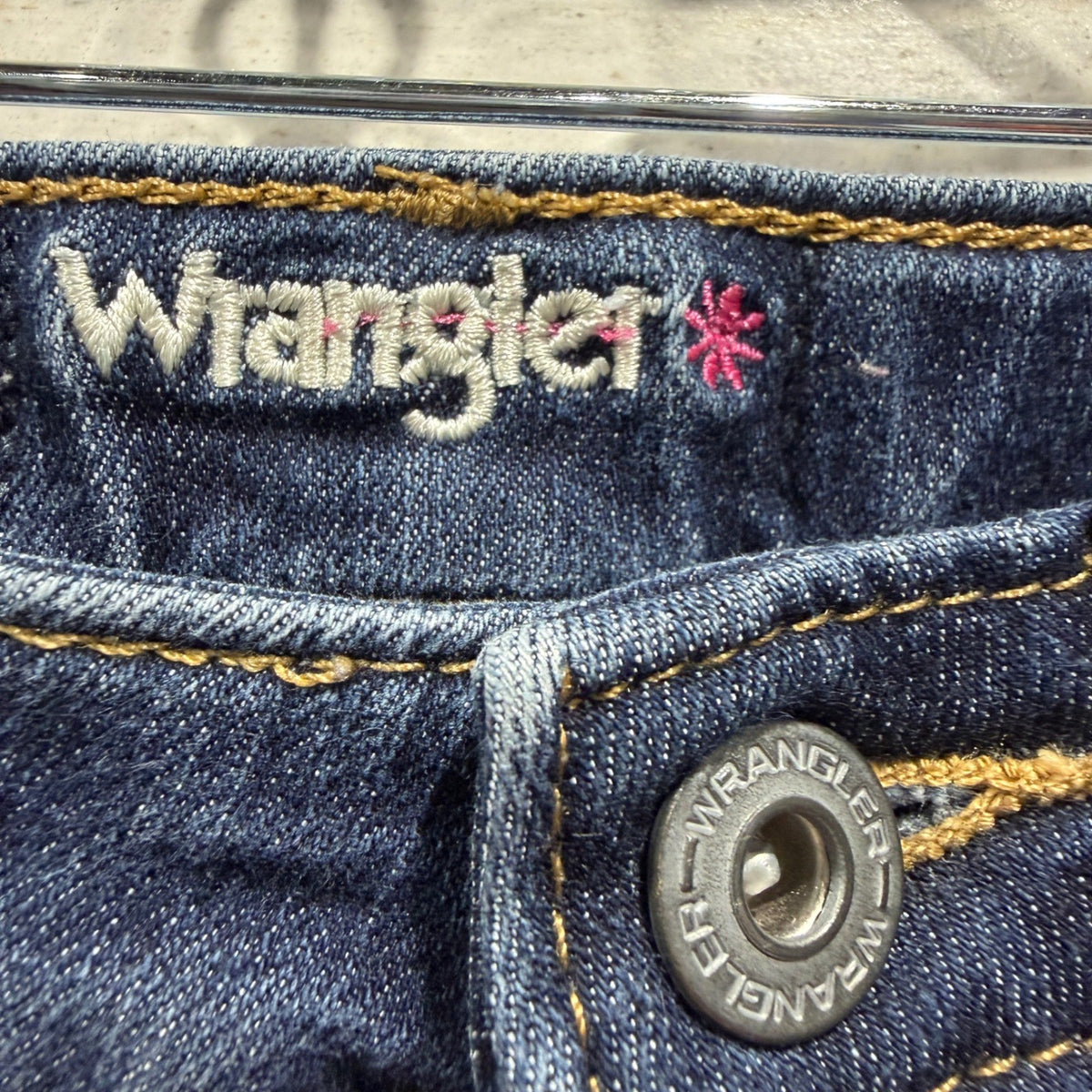 Wrangler Bootcut Jeans Girls Size 5 R Dark Wash Cotton Blend Western Flawed*1